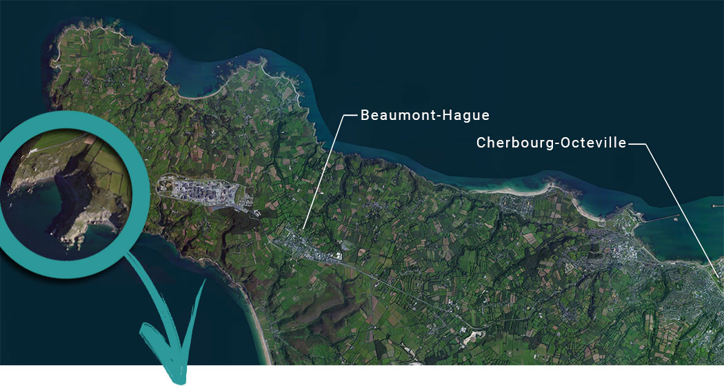 Carte du cotentin, localisation du Nez de Jobourg